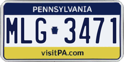 PA license plate MLG3471