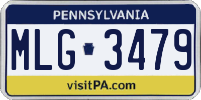 PA license plate MLG3479