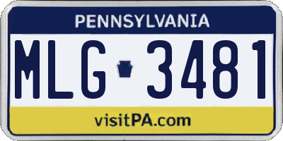 PA license plate MLG3481