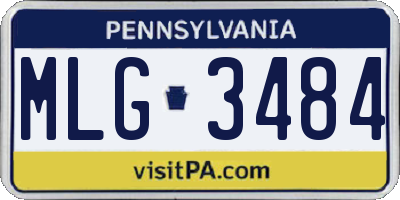 PA license plate MLG3484