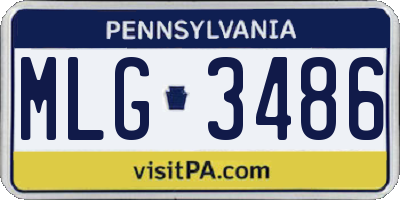 PA license plate MLG3486