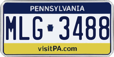 PA license plate MLG3488