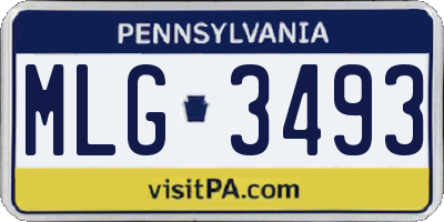 PA license plate MLG3493