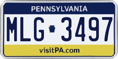 PA license plate MLG3497