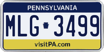 PA license plate MLG3499