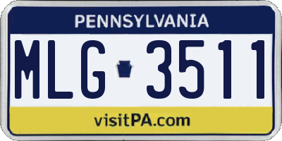 PA license plate MLG3511