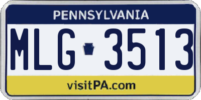 PA license plate MLG3513