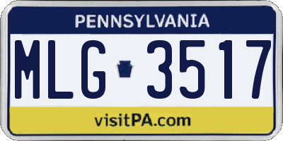 PA license plate MLG3517