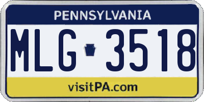 PA license plate MLG3518