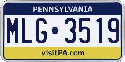 PA license plate MLG3519