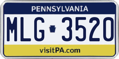 PA license plate MLG3520