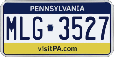 PA license plate MLG3527