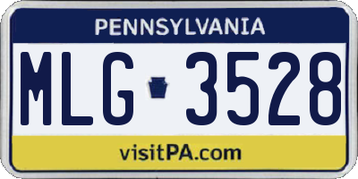 PA license plate MLG3528