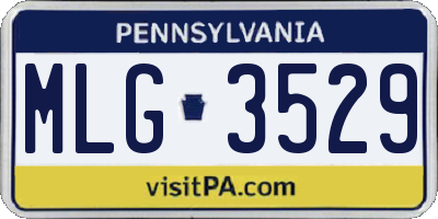 PA license plate MLG3529