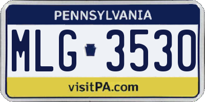 PA license plate MLG3530
