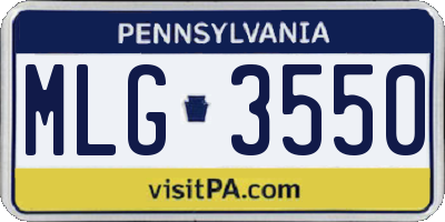 PA license plate MLG3550