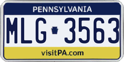 PA license plate MLG3563