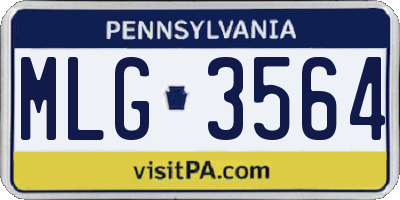 PA license plate MLG3564