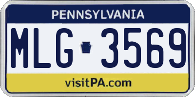 PA license plate MLG3569