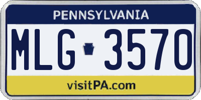 PA license plate MLG3570