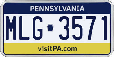 PA license plate MLG3571