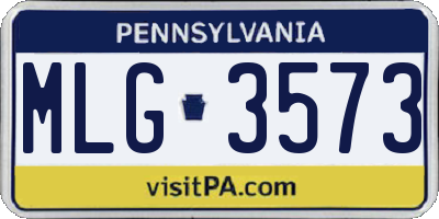 PA license plate MLG3573