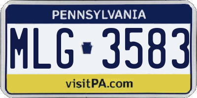 PA license plate MLG3583