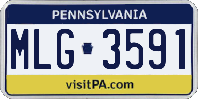 PA license plate MLG3591