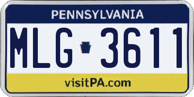 PA license plate MLG3611