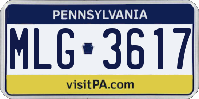 PA license plate MLG3617