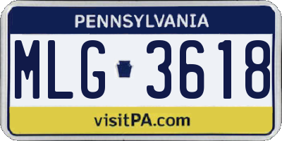 PA license plate MLG3618