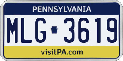 PA license plate MLG3619