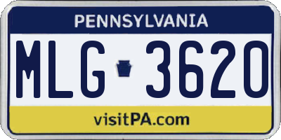 PA license plate MLG3620