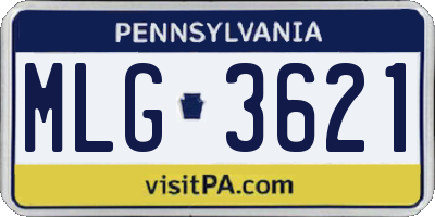 PA license plate MLG3621