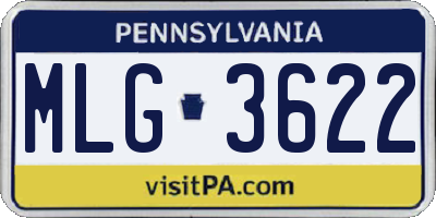 PA license plate MLG3622