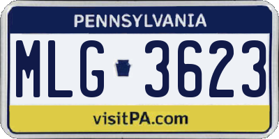 PA license plate MLG3623