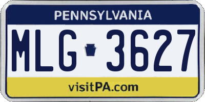 PA license plate MLG3627