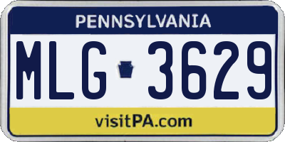 PA license plate MLG3629