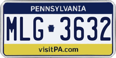 PA license plate MLG3632
