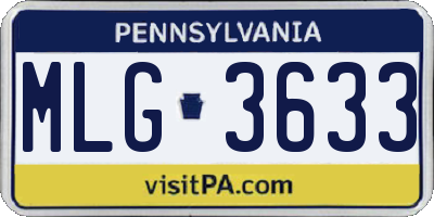 PA license plate MLG3633