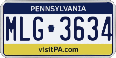PA license plate MLG3634