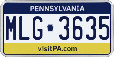 PA license plate MLG3635