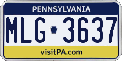 PA license plate MLG3637