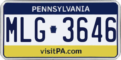 PA license plate MLG3646