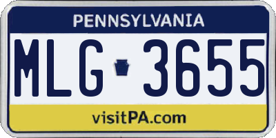 PA license plate MLG3655