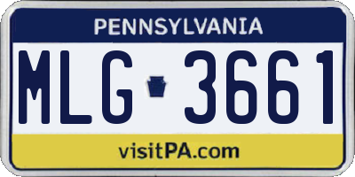 PA license plate MLG3661