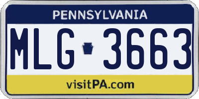 PA license plate MLG3663