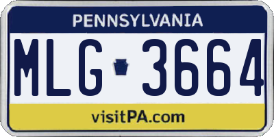 PA license plate MLG3664