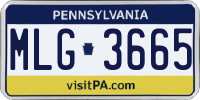 PA license plate MLG3665