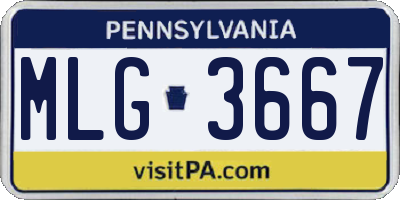 PA license plate MLG3667